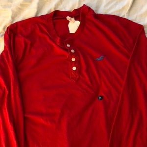 hollister XL long sleeve red shirt